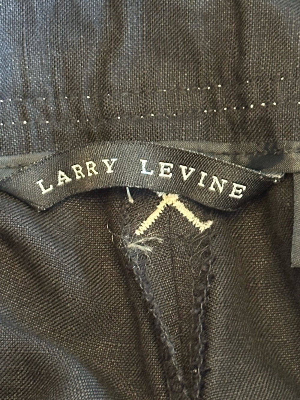 Larry Levine | VTG Linen Blend Wide Leg Belted Pants Black, Size 12 - Picture 3 of 10